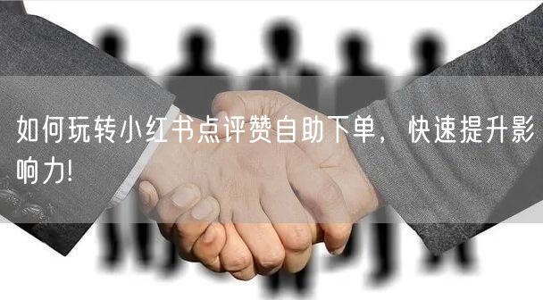 如何玩转小红书点评赞自助下单,快速提升影响力!