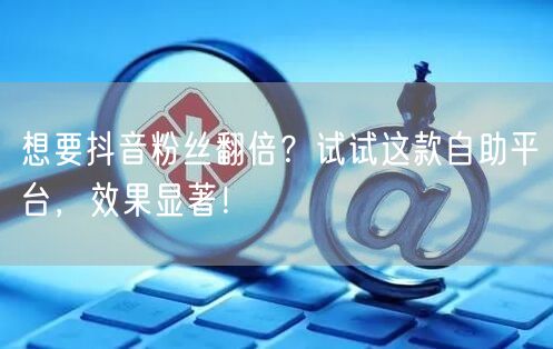 想要抖音粉丝翻倍?试试这款自助平台,效果显著!