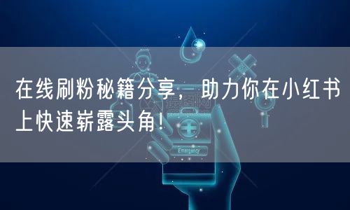 在线刷粉秘籍分享，助力你在小红书上快速崭露头角！