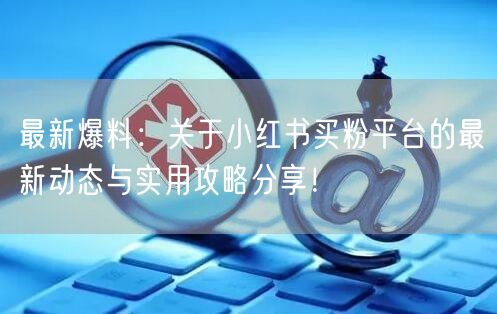 最新爆料:关于小红书买粉平台的最新动态与实用攻略分享!