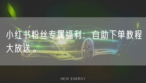 小红书粉丝专属福利:自助下单教程大放送。