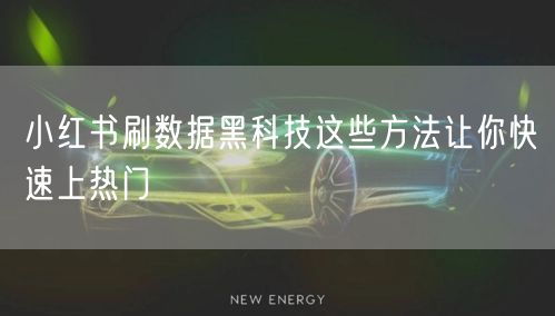 小红书刷数据黑科技这些方法让你快速上热门